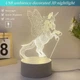 Ночник-светильник акриловый светодиодный 3D Единорог с USB питание 5 В. Белый - изображение 4