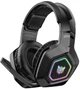 Геймерские игровые Bluetooth наушники Onikuma B100 с выдвижным микрофоном и LED подсветкой Black - изображение 5