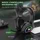 Геймерские игровые Bluetooth наушники Onikuma B100 с выдвижным микрофоном и LED подсветкой Black - изображение 9