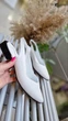 Кожаные женские белые туфли - балетки с узким носком и открытой пяткой р. 39 25.3 см (250) - изображение 2