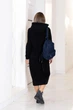 Теплое трикотажное платье миди с капюшоном Fashion 54/56 черный - изображение 3