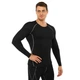 Лонгслів компресійний спортивний LIDONG J01 (поліестер, спандекс, 4XL, Чорний-сірий) (J01_Чорний-сірий_4XL) - зображення 1