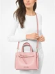 Жіноча сумка з натуральної шкіри MICHAEL KORS Emilia Pebbled Leather Satchel in Powder, рожевого кольору - изображение 6