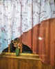 Занавеска кухонная короткая арка Стелла теракот веточка 280*170 см - изображение 3