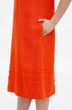 Лляна міді сукня великих розмірів з коротким рукавом (Plus size) Варна. Помаранчевий, р.56, код 0330/56/200 - зображення 4