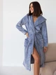 Халат женский махровый теплый с капюшоном зимний BARWA garments 0227/1 2XL Серо-голубой (2110002275998) - изображение 3