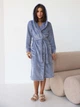 Халат женский махровый теплый с капюшоном зимний BARWA garments 0227/1 2XL Серо-голубой (2110002275998) - изображение 5
