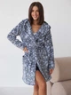 Халат женский махровый теплый с капюшоном зимний BARWA garments 0227 XL Котик на сером (2110002274373) - изображение 7