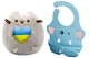 Мягкая игрушка Pusheen cat S&T с сердцем и Силиконовый слюнявчик 4Д (n-10577) - изображение 1