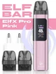 Многоразовая Pod система Elf Bar ElfX Pro 1200 mAh 3ml Pink + 2 картриджа 3 мл + зарядний блок ACG в комплекте до POD системы электронные сигареты для заправки до 45 Вт без жидкости - изображение 1