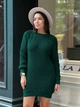 Вязаное платье мини изумрудного цвета 30232 One Size - изображение 3