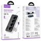 Подовжувач Hoco AC21 Sunlight (4 розетки, USB - 3 шт., Type-C, 17W/3.4A, 5V/2.4A, 2500 Вт, 3 метри, європейська вилка, захист від навантаження/короткого замикання) - Чорний - зображення 3