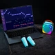 Караоке микрофон с колонкой LOSSO P8 Double беспроводной голубой - изображение 8