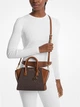 Жіноча сумка Michael Kors Avril Small Logo and Leather Satchel (коричнева) - зображення 4