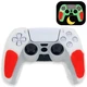 Якісний люмінесцентний захисний силіконовий чохол Rubber Protective (White/Red) для геймпада DualSense Sony PlayStation 5 (PS5) [Світиться у темряві] - зображення 1