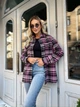Fashions • Жіноча сорочка в клітку Daffy Fashions 42-44 фіолетовий (2147-бу) - зображення 2