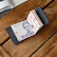 Зажим для денег из натуральной кожи в темно-синем цвете без фиксации Simple BLUE - изображение 5