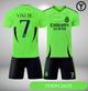 Форма футбольная детская Vini jr. №7 Реал Мадрид (Real Madrid) 2025, р.28 рост- 150-155 (салатова) - изображение 1