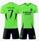 Форма футбольная детская Vini jr. №7 Реал Мадрид (Real Madrid) 2025, р.24 рост- 135-145 (салатова) - изображение 2