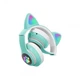 Навушники дитячі бездротові Bluetooth з FM-радіо Cat Ear AKS-28 LED Котячі вушка з підсвічуванням Бірюзовий - зображення 3