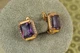 Серьги Xuping Jewelry Большой прямоугольник с фиолетовым камнем 1,4 см золотистые - изображение 2