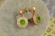 Сережки Xuping Jewelry Мрія із салатовим каменем 1,9 см золотисті - зображення 2