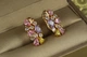 Серьги Xuping Jewelry Рио с разноцветными камнями 2 см золотистые - изображение 1
