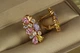 Серьги Xuping Jewelry Рио с разноцветными камнями 2 см золотистые - изображение 3