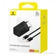 Блок питания Baseus GaN5 Fast Charger(mini) 1C 30W EU Cable Type-C to Type-C 100W 1m Black - изображение 3