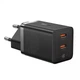 Блок живлення Швидка зарядка Мережевий зарядний пристрій Baseus GaN5 Pro Fast Charger C+C 40W EU Black для iPhone iPad Samsung Lenovo Xiaomi Macbook - зображення 3