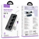 Сетевой удлинитель HOCO AC21 Sunlight 4-bit desktop socket, 3M, 3USB, 1Type-C, 17W, 3.4A, black - изображение 3