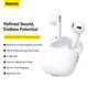Наушники BASEUS CN Bowie WX5 True Wireless Earphones |BT5.3, 40/400mAh,ENC, 6.5h| белые - изображение 9