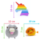 Набор Мягкая игрушка Pusheen cat Кот c пончиком 15х12см Пушин Кэт Лев 10х7см и Pop It Единорог n-12413 - изображение 2