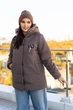 Жіноча куртка Lenato "Зимова казка" 56 шоколад - зображення 1
