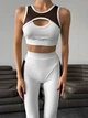 Комплект женский спортивный (лосины, топ и кофта) Nova Vega S белый 5099152075-1313291 - изображение 6