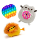 Набор 3 в 1 мягкая игрушка Pusheen cat Кот c пончиком 15х12см Пушин Кэт Лев 10х7см и Pop It Яблоко n-12417 - изображение 1