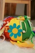 Развивающий бизи мяч мягкий Happy Vita Craft яблочко звенит, листочек шелестит разноцветный - изображение 8