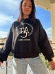 Свитшот женский OLIVIA 2479 широкий оверсайз утепленный вышивка рисунок one size черный - изображение 1