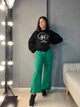 Свитшот женский OLIVIA 2479 широкий оверсайз утепленный вышивка рисунок one size черный - изображение 5