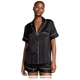 Сатиновая пижама Victoria's Secret Satin Short Pajama Set Black Logo S Черная - изображение 2
