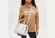 Жіноча шкіряна сумка Coach Large Andrea Carryall Bag (біла) - зображення 7