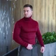 Мужской Гольф Pobedov Axelrod из шерсти / Теплый Свитер под горло темно-красный размер 2XL - изображение 4