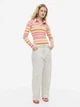 Боди-лонгслив женские H&M 061124114 XS Кремовый/Полосы (6666000334206) - изображение 4