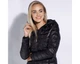 Довга жіноча стьобана куртка з капюшоном чорний 95_9N_100_1_XL, XL - изображение 4