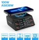 Настільний зарядний пристрій ASOMETECH 100W багатофункціональна 8-портова+Бездротова QI зарядка LED дисплей Швидка зарядка QC3.0 PD3.0 White - зображення 11