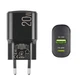 Мережевий зарядний пристрій Winso Pro PD20W USB-C+USB-A чорний 220020 - зображення 3