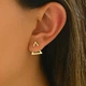 Сережки-пусети Трикутник 1,3*1,1см золотисті - зображення 2