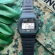 Годинник наручний чоловічий Casio F-91W-3 в чорному кольорі із зеленим. - зображення 4
