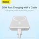 Павербанк з бездротовою зарядкою Qi 15W Baseus Magnetic Mini Wireless Fast Charge 2in1 6000mAh 20W 2.4A QC3.0+PD3.0 (P10059002223-00) White - изображение 12
