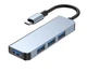Перехідник обладнання Lucom USB Type-C-3.0Ax4 (HUB) Pas Aluminum срібний(62.09.8453) - зображення 1